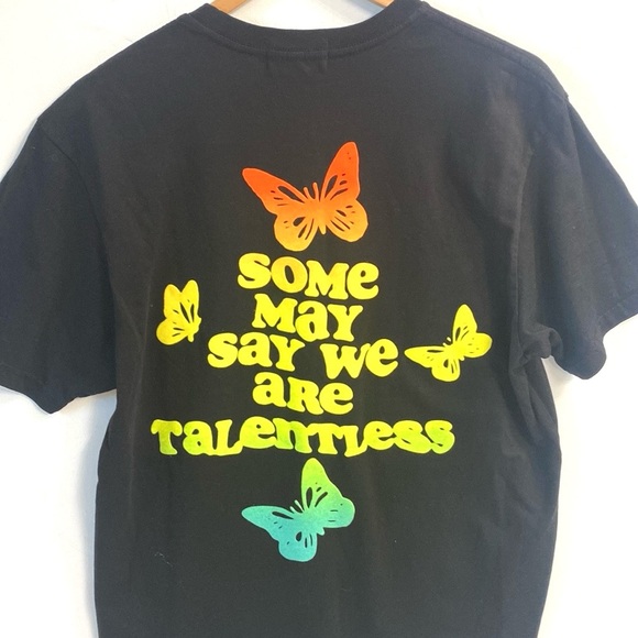 (A11) NEW TALENTLESS Black tee with Butterfly, Size Large, Unisex, NWOT - Picture 6 of 7